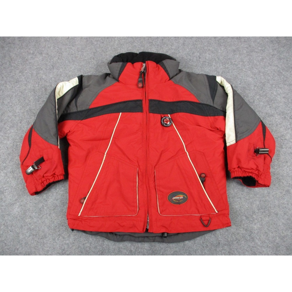 Obermeyer Jacket Boys 4 Red Gray I Grow Hooded Insulated Ski Snowboard Coat